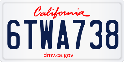 CA license plate 6TWA738