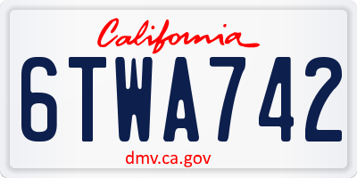 CA license plate 6TWA742