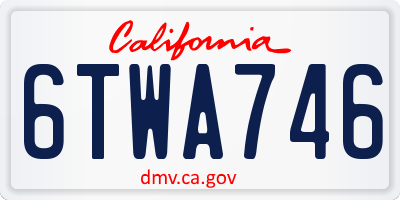 CA license plate 6TWA746