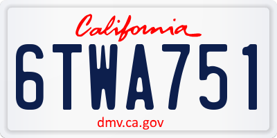 CA license plate 6TWA751