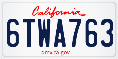 CA license plate 6TWA763