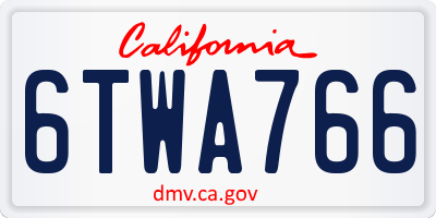 CA license plate 6TWA766