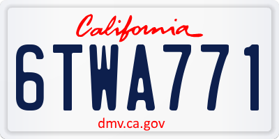 CA license plate 6TWA771