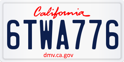 CA license plate 6TWA776
