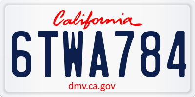 CA license plate 6TWA784