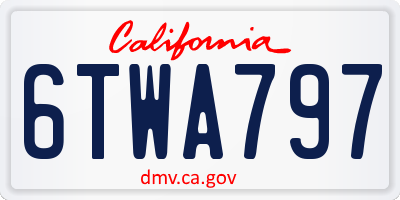 CA license plate 6TWA797
