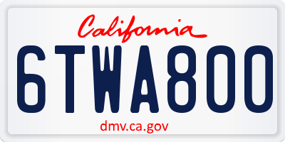 CA license plate 6TWA800