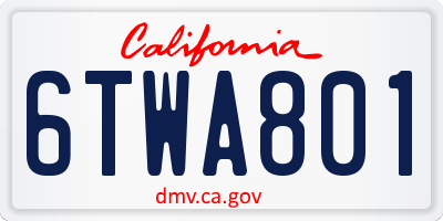 CA license plate 6TWA801