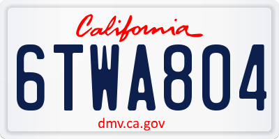 CA license plate 6TWA804