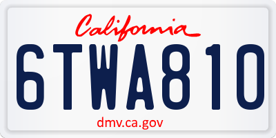 CA license plate 6TWA810