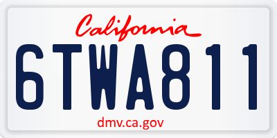 CA license plate 6TWA811
