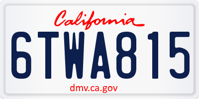 CA license plate 6TWA815