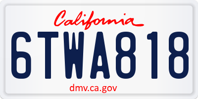 CA license plate 6TWA818