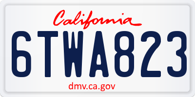 CA license plate 6TWA823