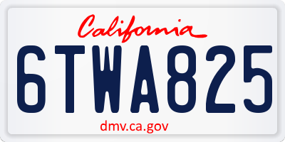 CA license plate 6TWA825