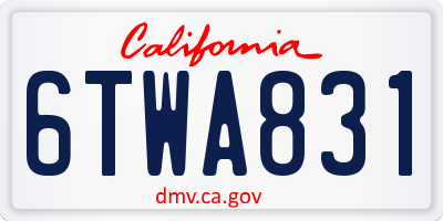 CA license plate 6TWA831