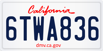CA license plate 6TWA836