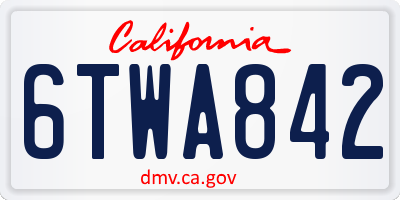 CA license plate 6TWA842