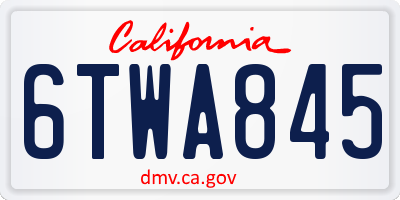 CA license plate 6TWA845