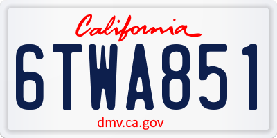 CA license plate 6TWA851