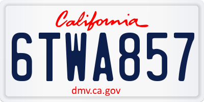 CA license plate 6TWA857