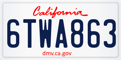 CA license plate 6TWA863