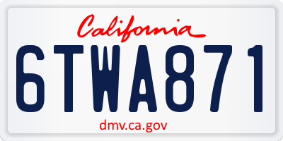 CA license plate 6TWA871