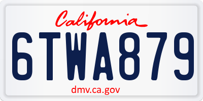 CA license plate 6TWA879