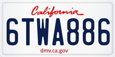 CA license plate 6TWA886