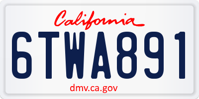 CA license plate 6TWA891
