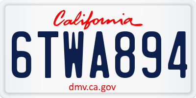 CA license plate 6TWA894