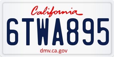CA license plate 6TWA895