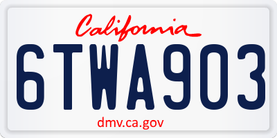 CA license plate 6TWA903