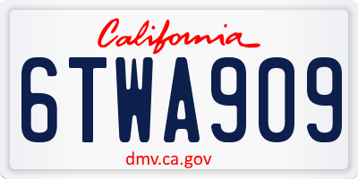 CA license plate 6TWA909