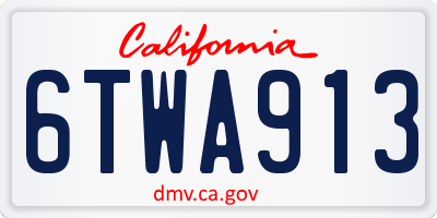 CA license plate 6TWA913