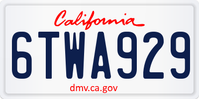 CA license plate 6TWA929