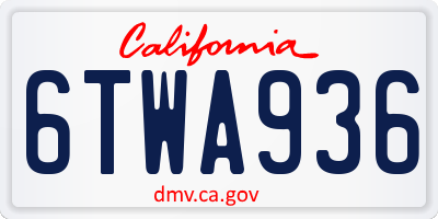 CA license plate 6TWA936
