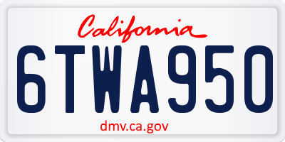 CA license plate 6TWA950
