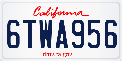 CA license plate 6TWA956