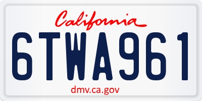 CA license plate 6TWA961