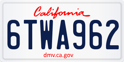 CA license plate 6TWA962