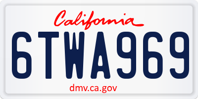CA license plate 6TWA969