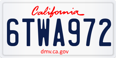 CA license plate 6TWA972