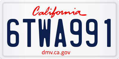 CA license plate 6TWA991
