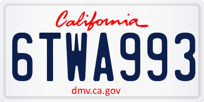 CA license plate 6TWA993