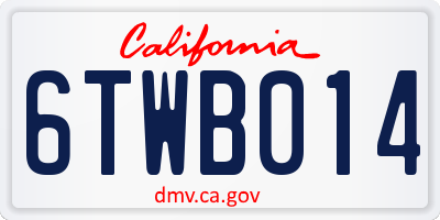 CA license plate 6TWB014