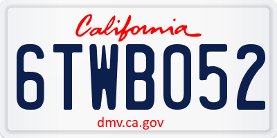 CA license plate 6TWB052