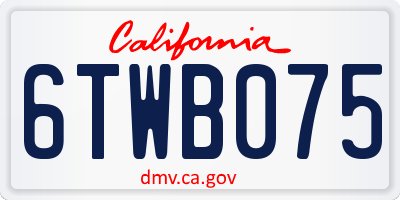 CA license plate 6TWB075