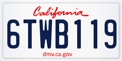 CA license plate 6TWB119