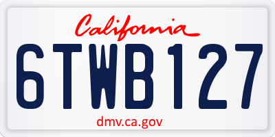 CA license plate 6TWB127